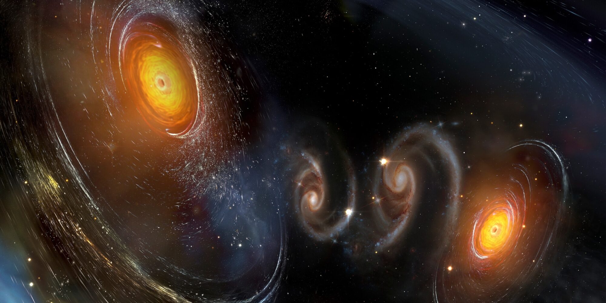 Multiple universe of black holes.  Elements of this image furnished by NASA.